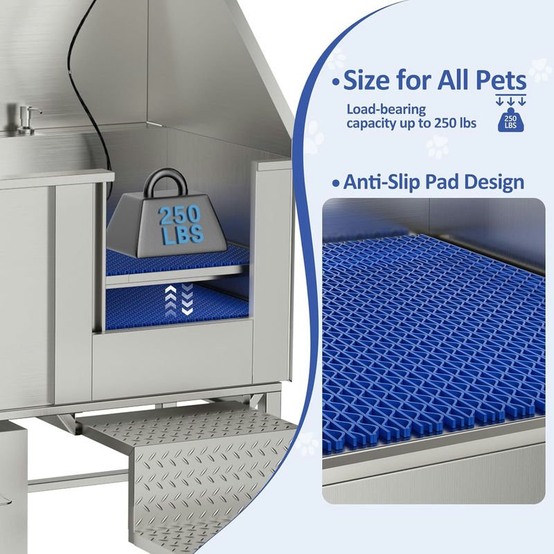 50in Stainless Steel Dog Washing Station - Image 5