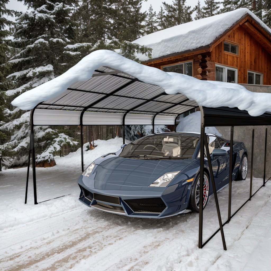 Metal Carport 12×20 Car Port, Outdoor Storage Heavy Duty Metal Canopy Multi-Use Garage Shed for Car and Truck, Carport Kit with Galvanized Steel Roof Building and Frame - Image 8